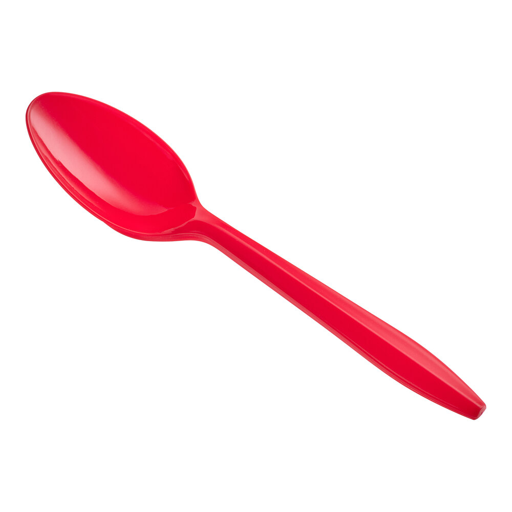 Choice Red Medium Heavy Weight Polypropylene Plastic Teaspoon - 1,000/Case