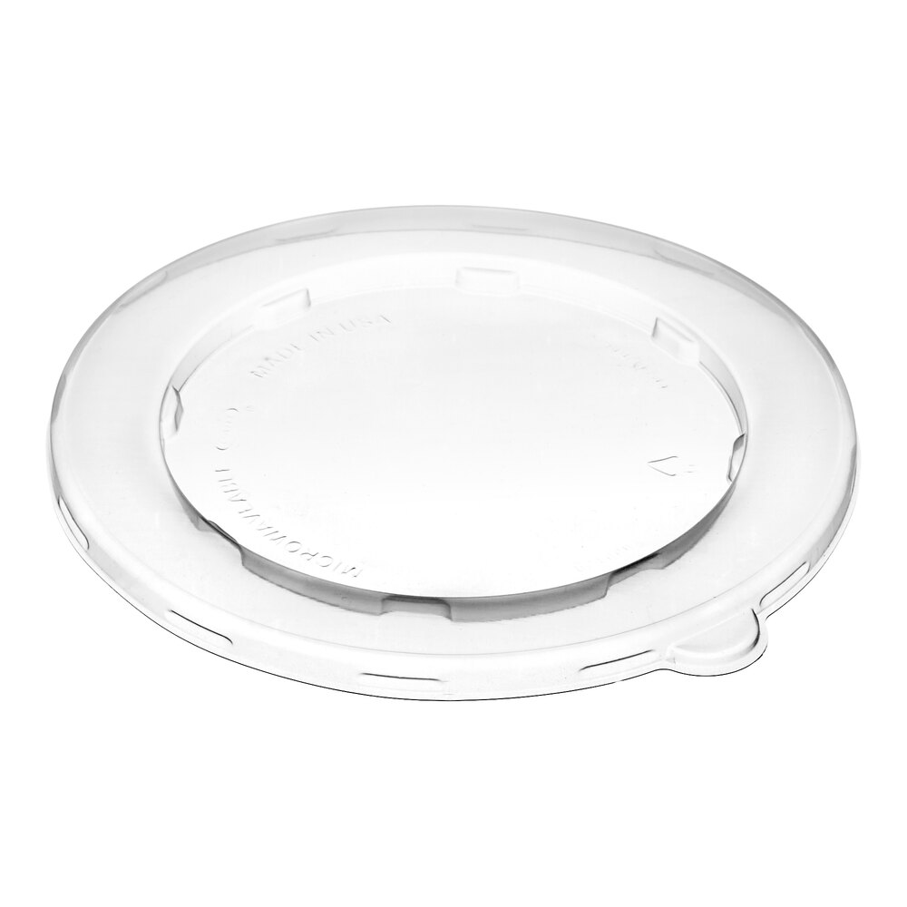 Dart 24-32 oz. Round Clear Plastic Flat Take-Out Lid - 300/Case