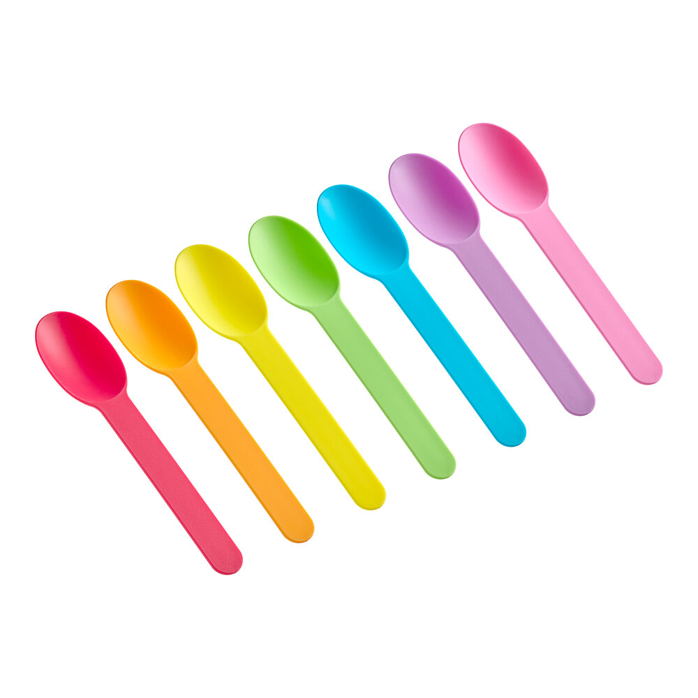 Choice Assorted Colors Heavy Weight Polypropylene Plastic Frozen Yogurt Spoon - 1,000/Case