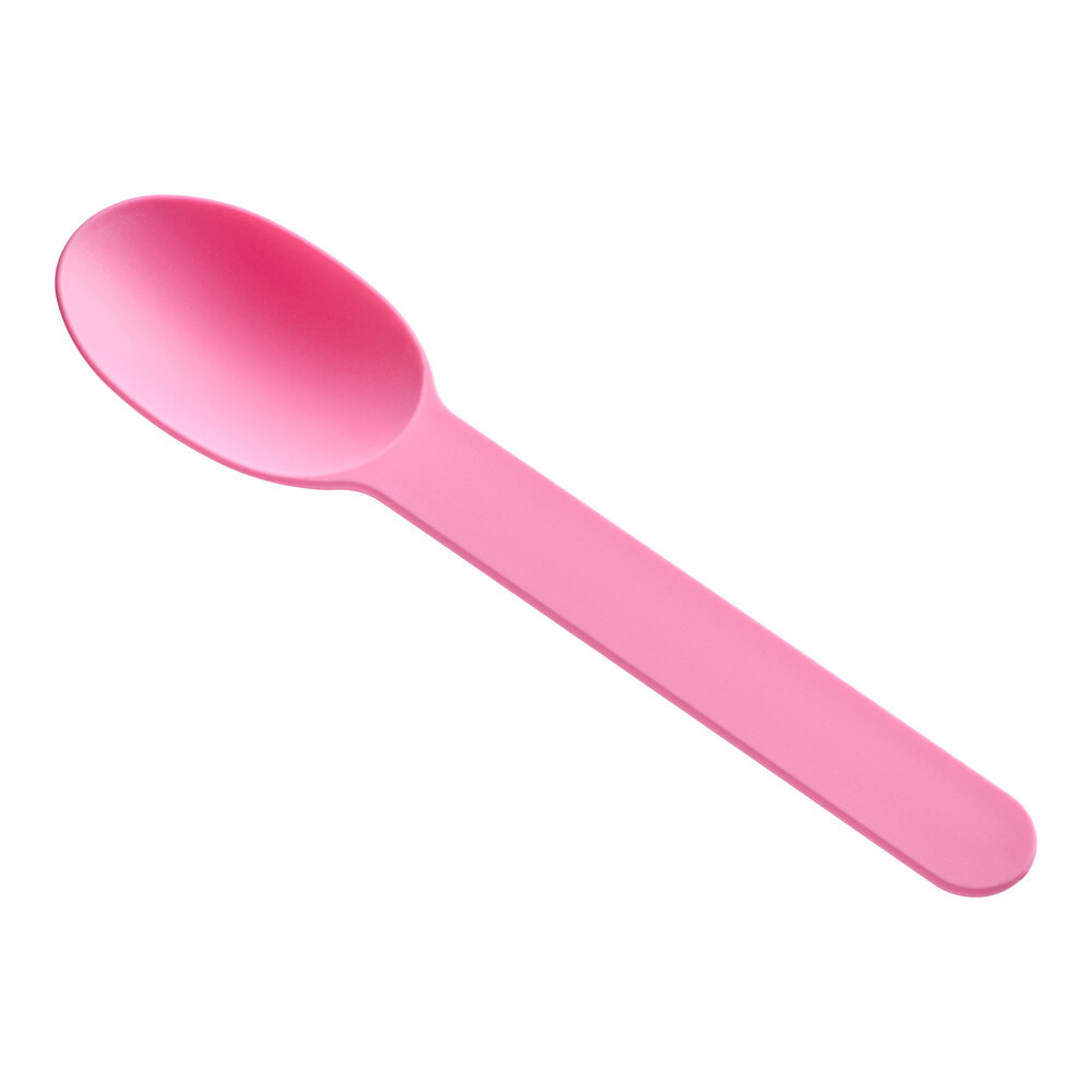 Choice Pink Heavy Weight Polypropylene Plastic Frozen Yogurt Spoon - 1,000/Case