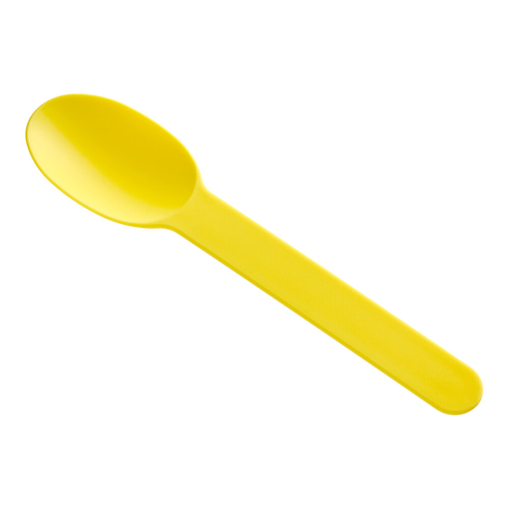 Choice Yellow Heavy Weight Polypropylene Plastic Frozen Yogurt Spoon - 1,000/Case