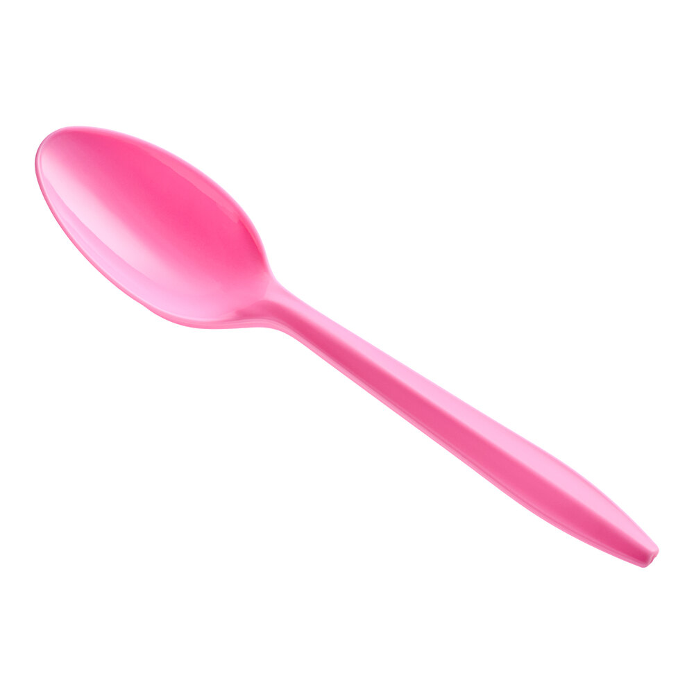 Choice Pink Medium Heavy Weight Polypropylene Plastic Teaspoon - 1,000/Case