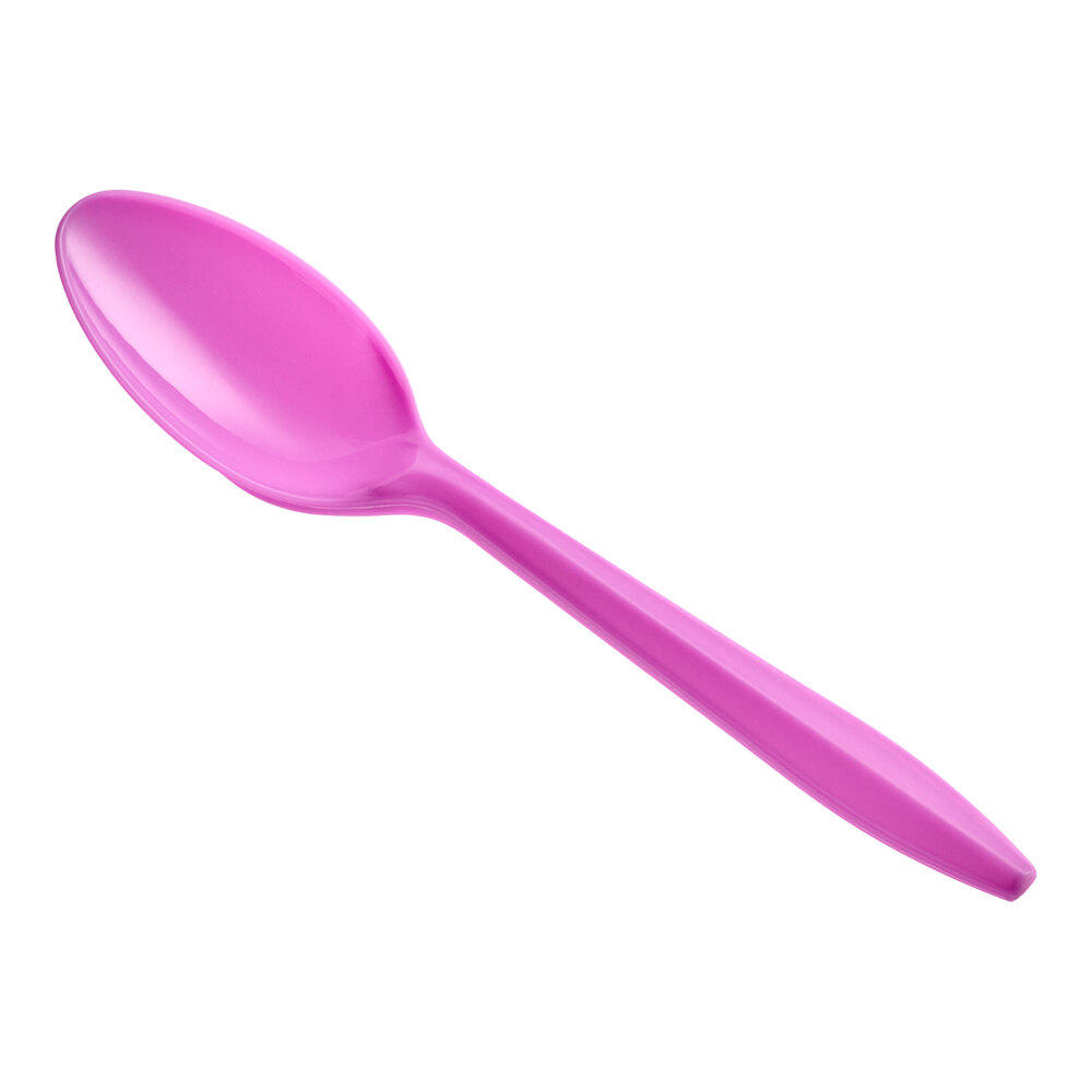 Choice Purple Medium Heavy Weight Polypropylene Plastic Teaspoon - 1,000/Case