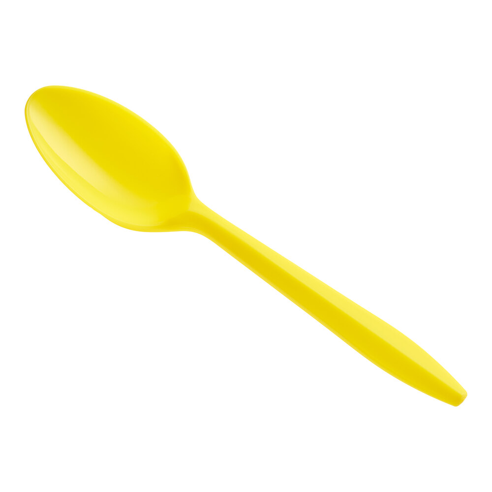 Choice Yellow Medium Heavy Weight Polypropylene Plastic Teaspoon - 1,000/Case