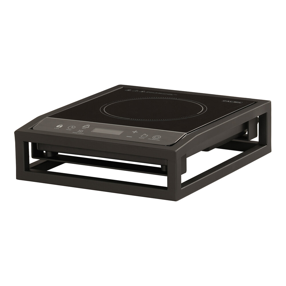 Cal-Mil 23126-13 Milo 16" x 13" x 4" Black Metal Countertop Induction Range - 110-120V, 1,800W