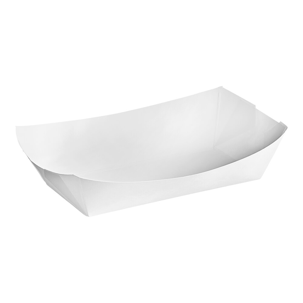 #500 5 lb. White Customizable Paper Food Tray - 500/Case