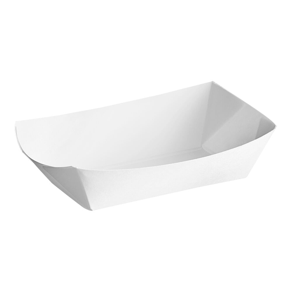 #40 6 oz. White Customizable Paper Food Tray - 1,000/Case