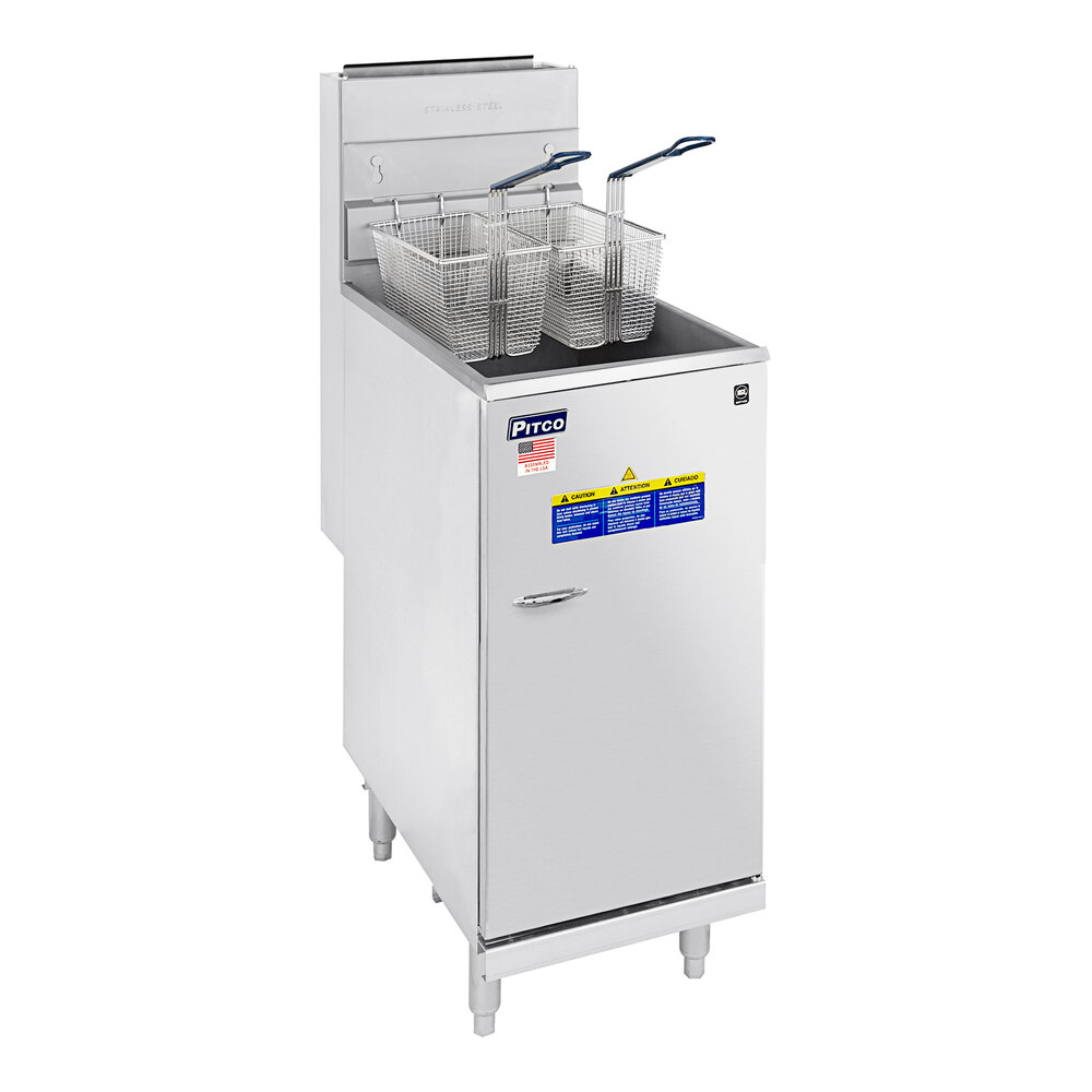 Pitco® 45C+S Natural Gas 42-50 lb. Stainless Steel Floor Fryer