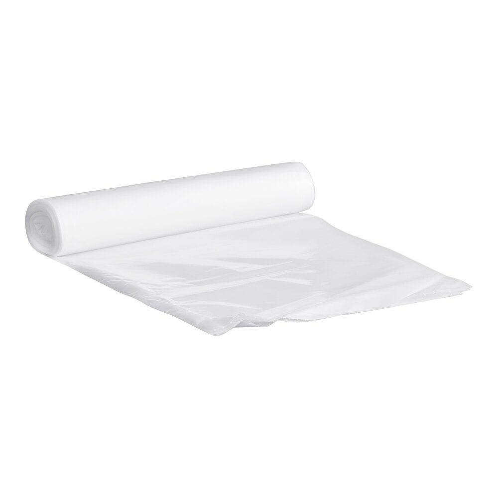 Lavex Hercules 56 Gallon 2 Mil 44" x 55" Low-Density Heavy-Duty Clear Can Liner / Trash Bag - 50/Case
