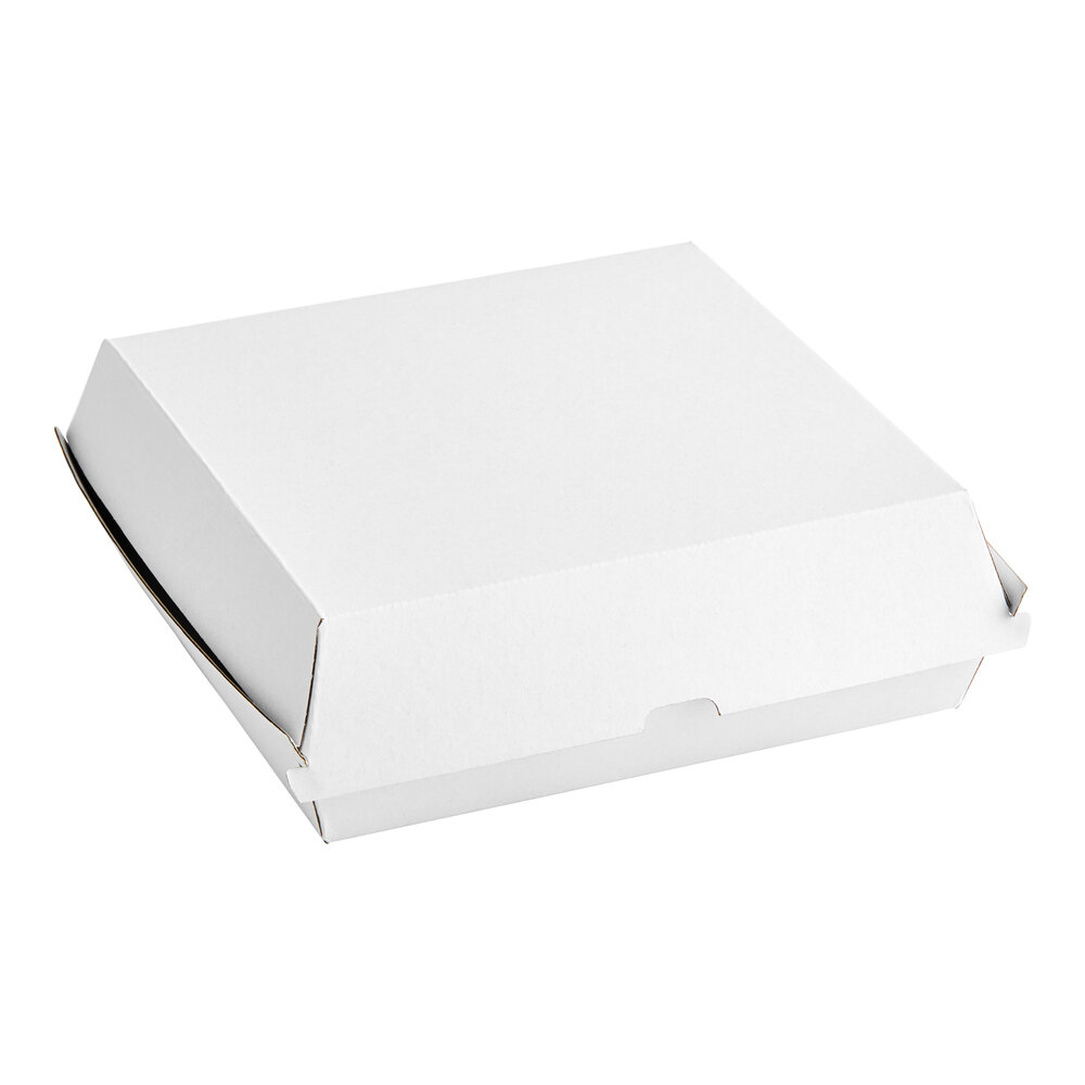 Choice 8" x 8" x 3" White Corrugated Clamshell Container - 200/Case