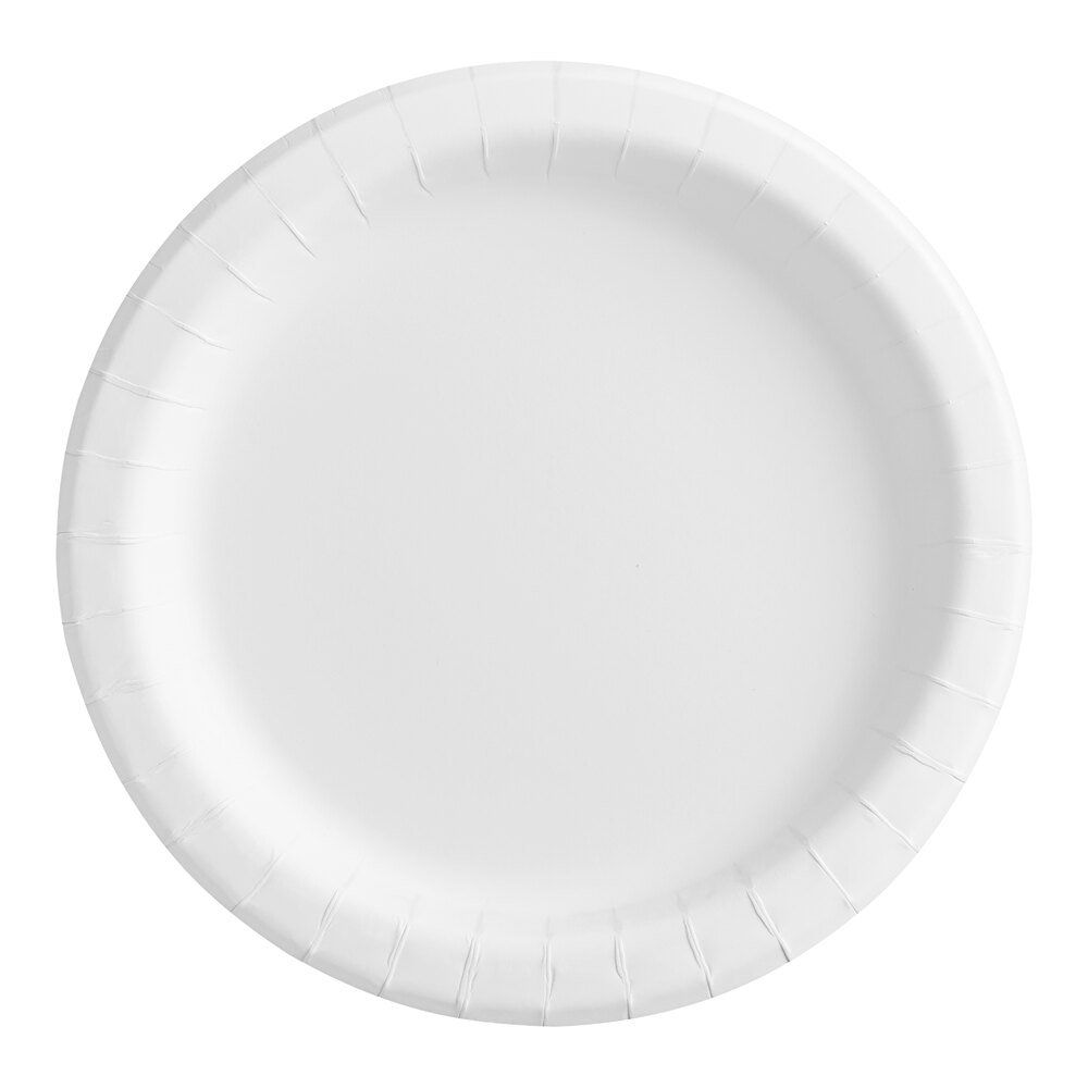 Choice 8 1/2" Heavy-Duty Smooth Wall Coated Paper Plate - 125/Pack