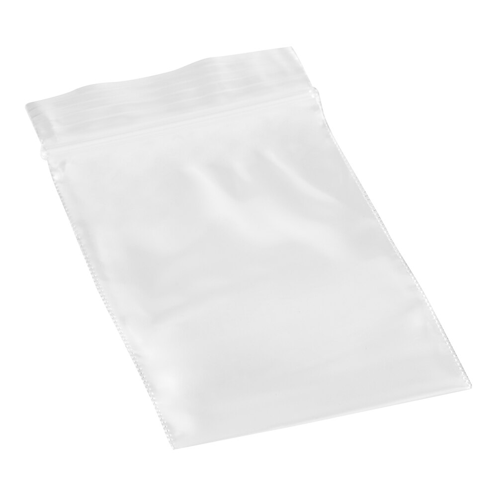 Choice 2" x 3" 2 Mil Clear LDPE Zip Top Bag - 1,000/Case