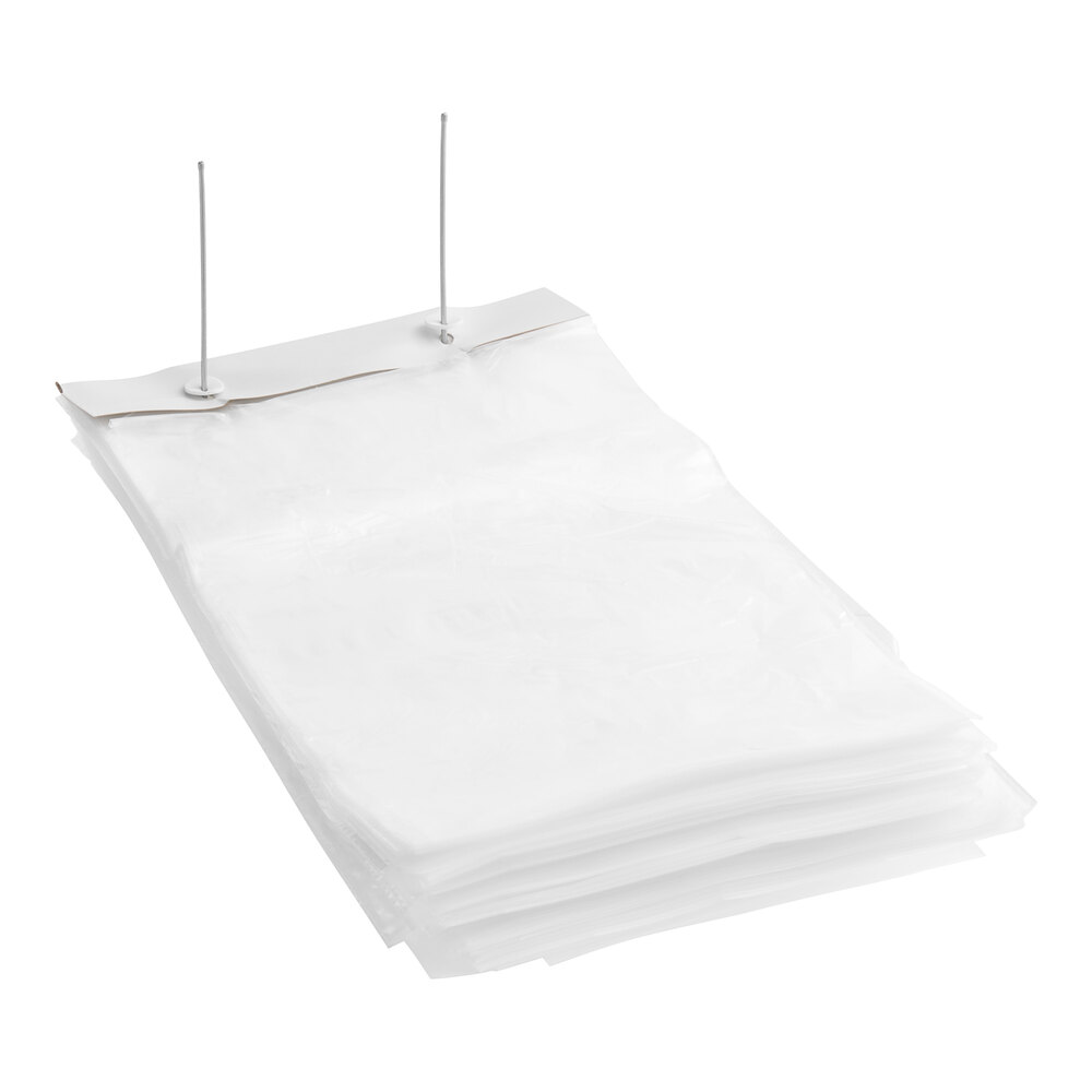 Choice 10" x 4" x 15" 1 Mil Clear Gusseted LDPE Bread Bag on Wicket Dispenser - 1,000/Case
