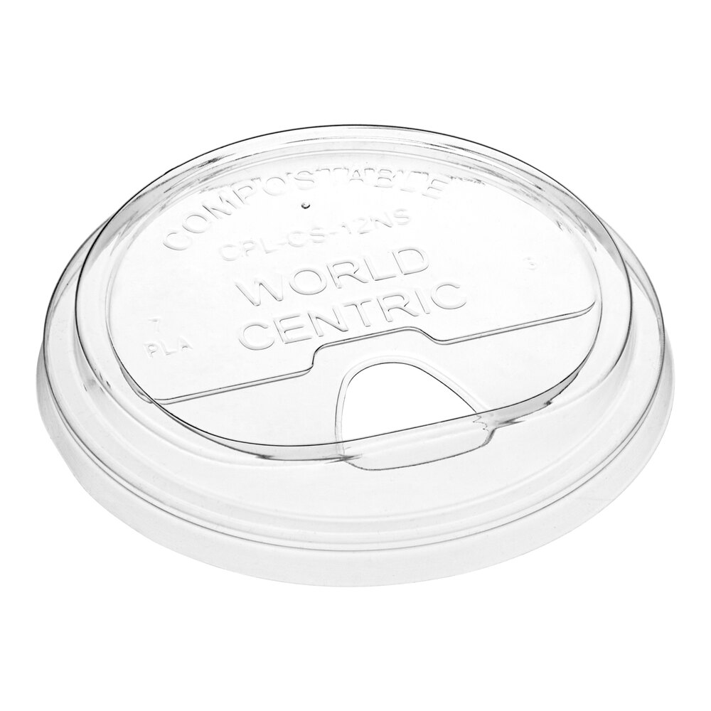 World Centric 9Q-24 oz. PLA Plastic Compostable Cold Cup Sip Lid - 1,000/Case
