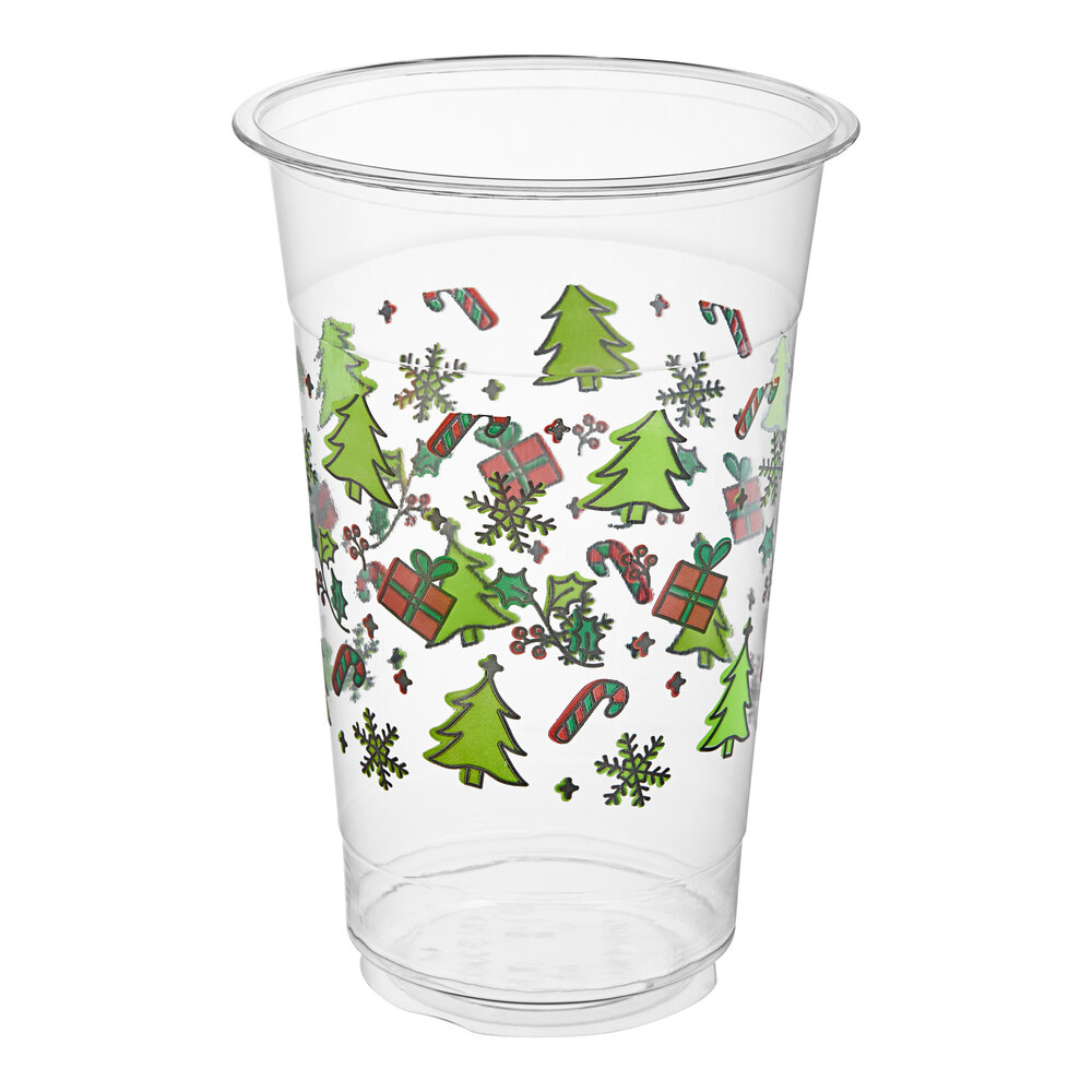 Choice 20 oz. Holiday PET Plastic Cold Cup - 150/Box