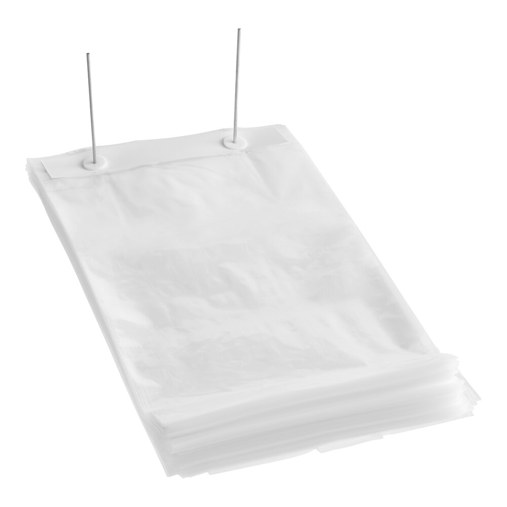 Choice 9" x 2 1/2" x 15" 1 Mil Clear Gusseted LDPE Bread Bag on Wicket Dispenser - 1,000/Case