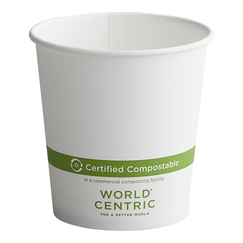 World Centric 10 oz. White Compostable Paper Hot Cup - 1,000/Case
