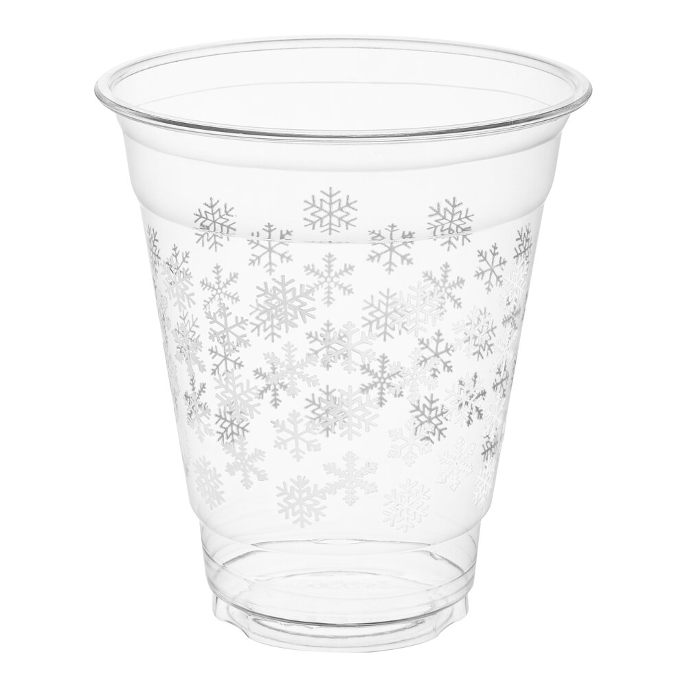 Choice 12 oz. Snowflake PET Plastic Cold Cup - 250/Box