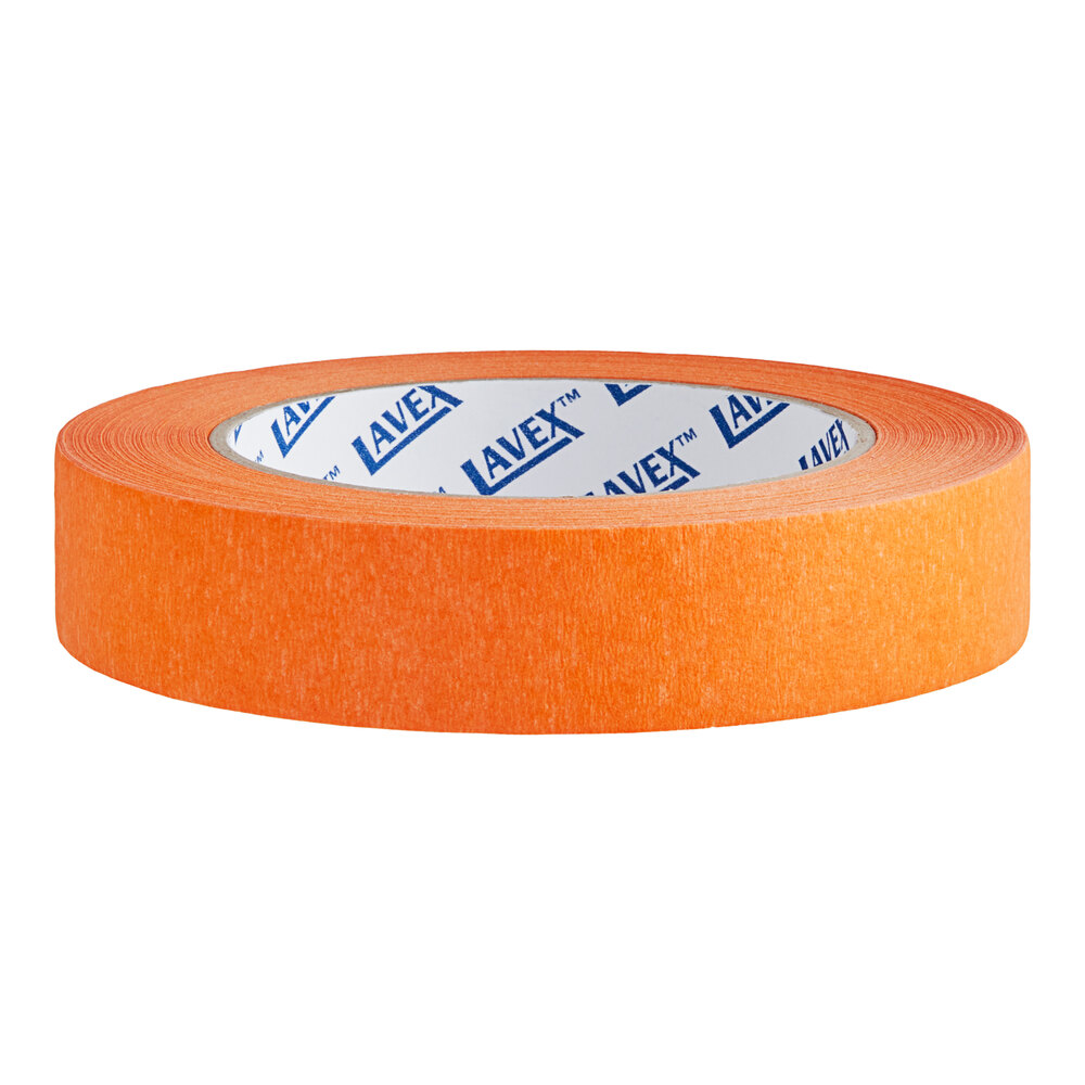 Lavex 1" x 60 Yard General Purpose Orange Masking Tape - 6/Pack