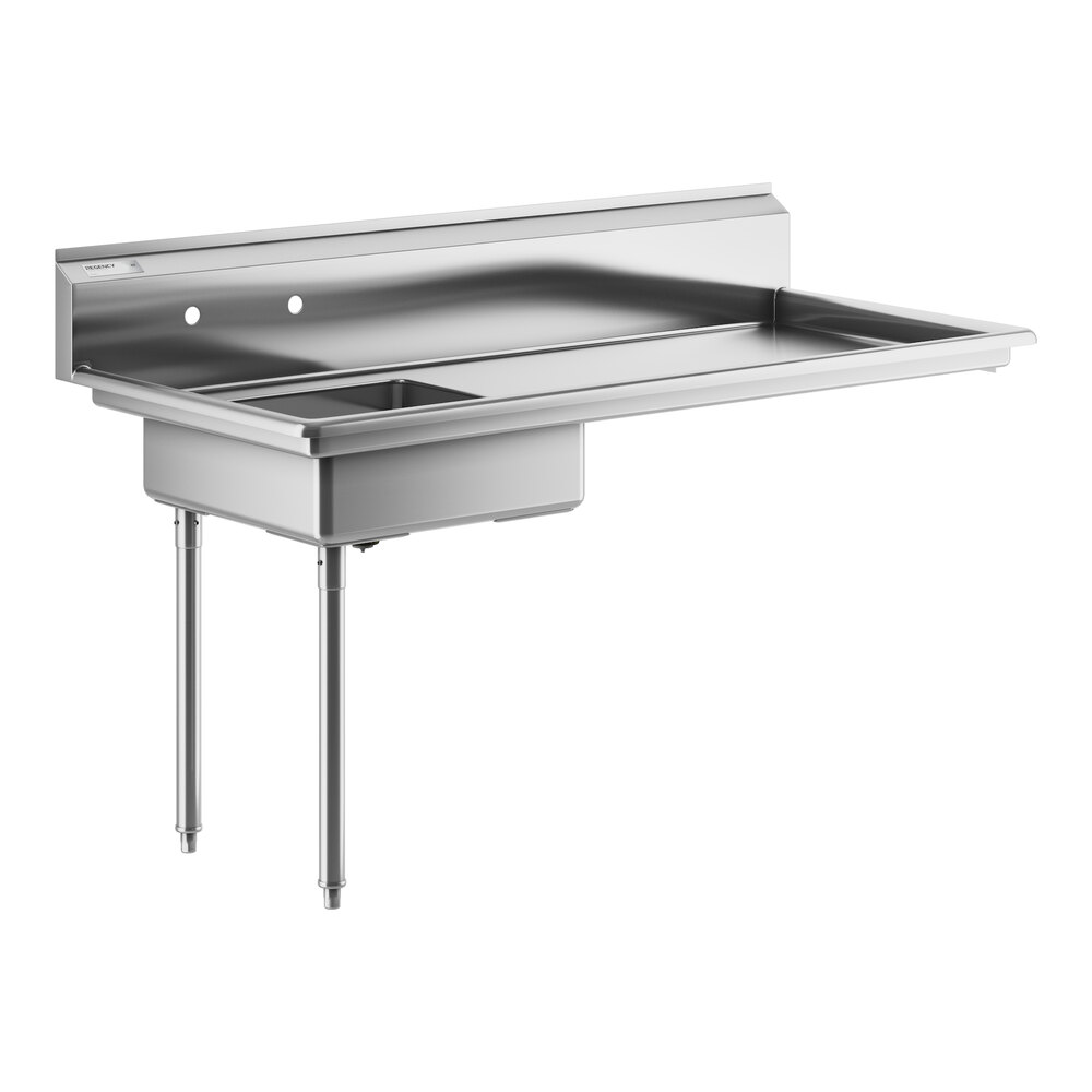 Regency 60" 16-Gauge Stainless Steel Soiled / Dirty Undercounter Dishtable - Sink on Left