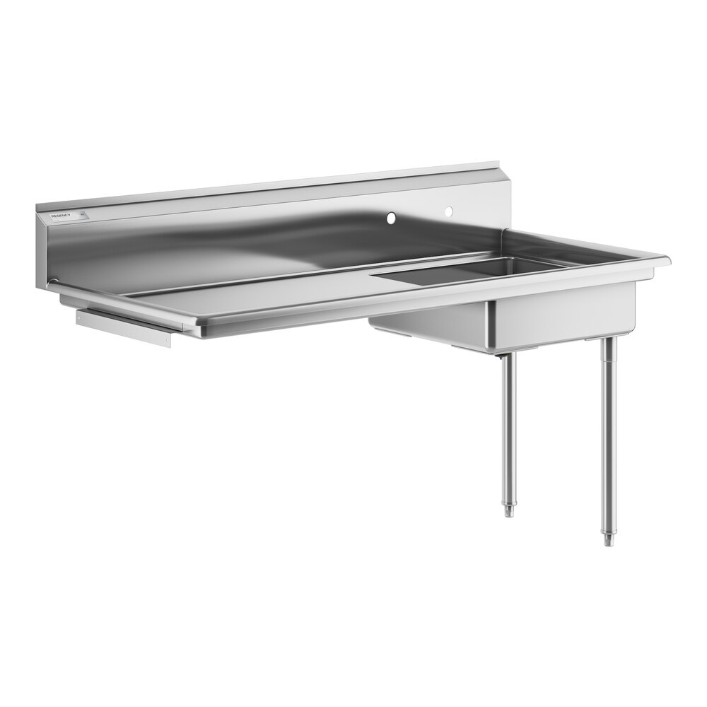 Regency 60" 16-Gauge Stainless Steel Soiled / Dirty Undercounter Dishtable - Sink on Right