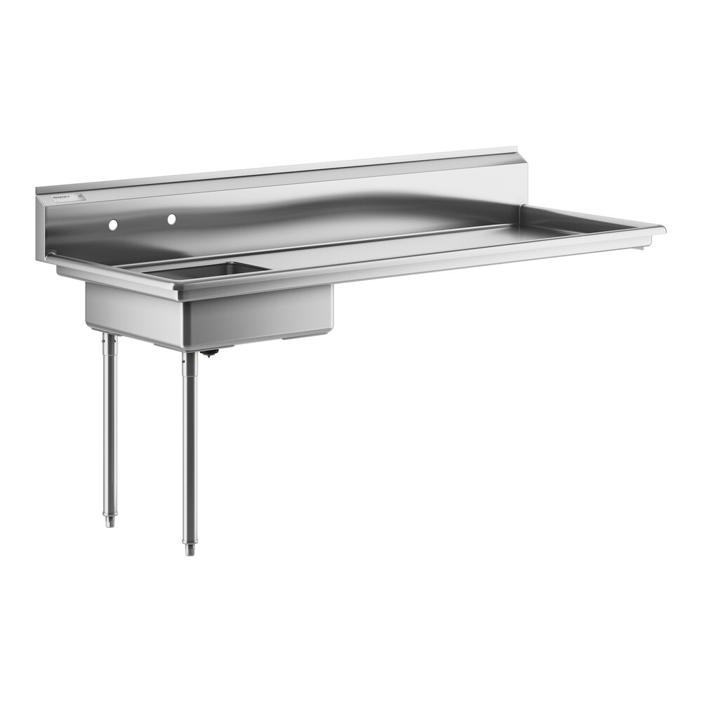 Regency 72" 16-Gauge Stainless Steel Soiled / Dirty Undercounter Dishtable - Sink on Left