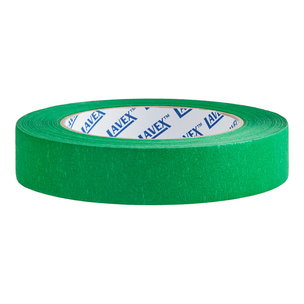 Lavex 1" x 60 Yard General Purpose Green Masking Tape - 6/Pack