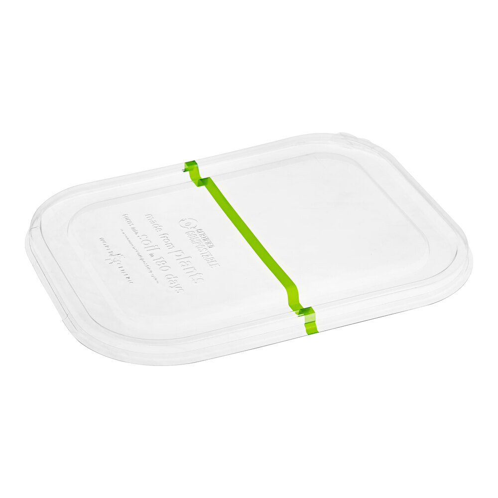 World Centric GreenLight Compliant PLA Plastic Compostable Lid for 36-60 oz. Fiber Containers - 400/Case