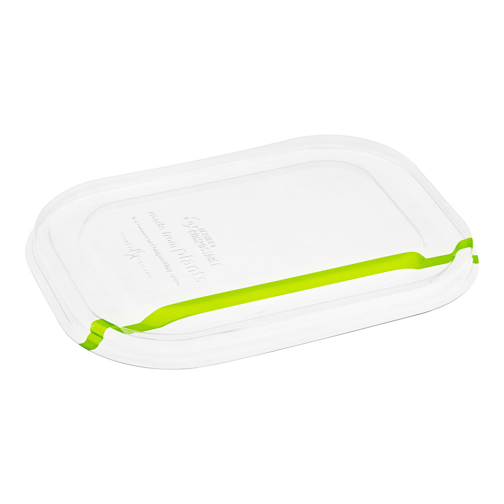 World Centric GreenLight Compliant PLA Plastic Compostable Lid for 17 oz. Fiber Containers - 400/Case