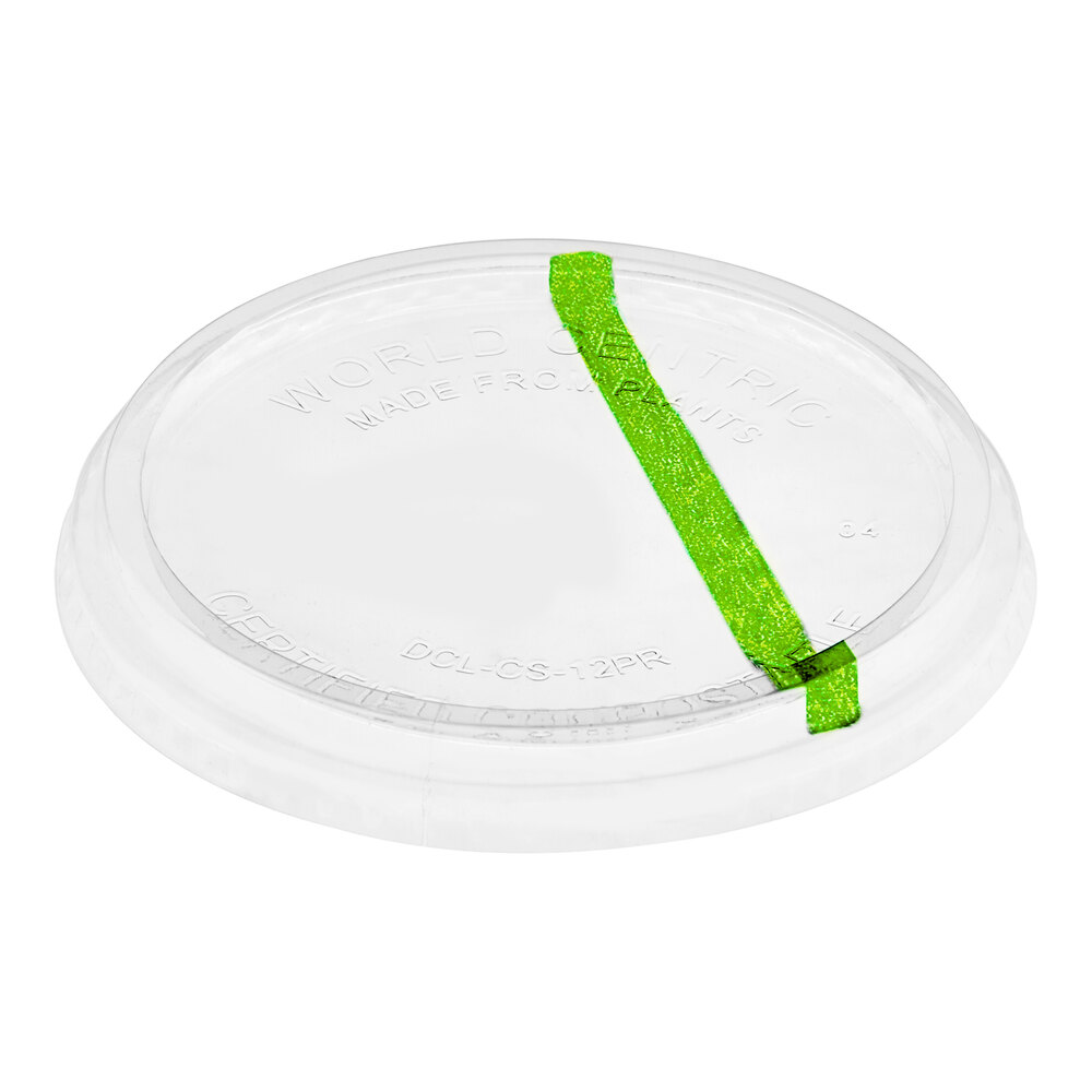 World Centric GreenLight Compliant PLA Plastic Compostable Lid for 8-32 oz. Round Deli Containers - 1,000/Case