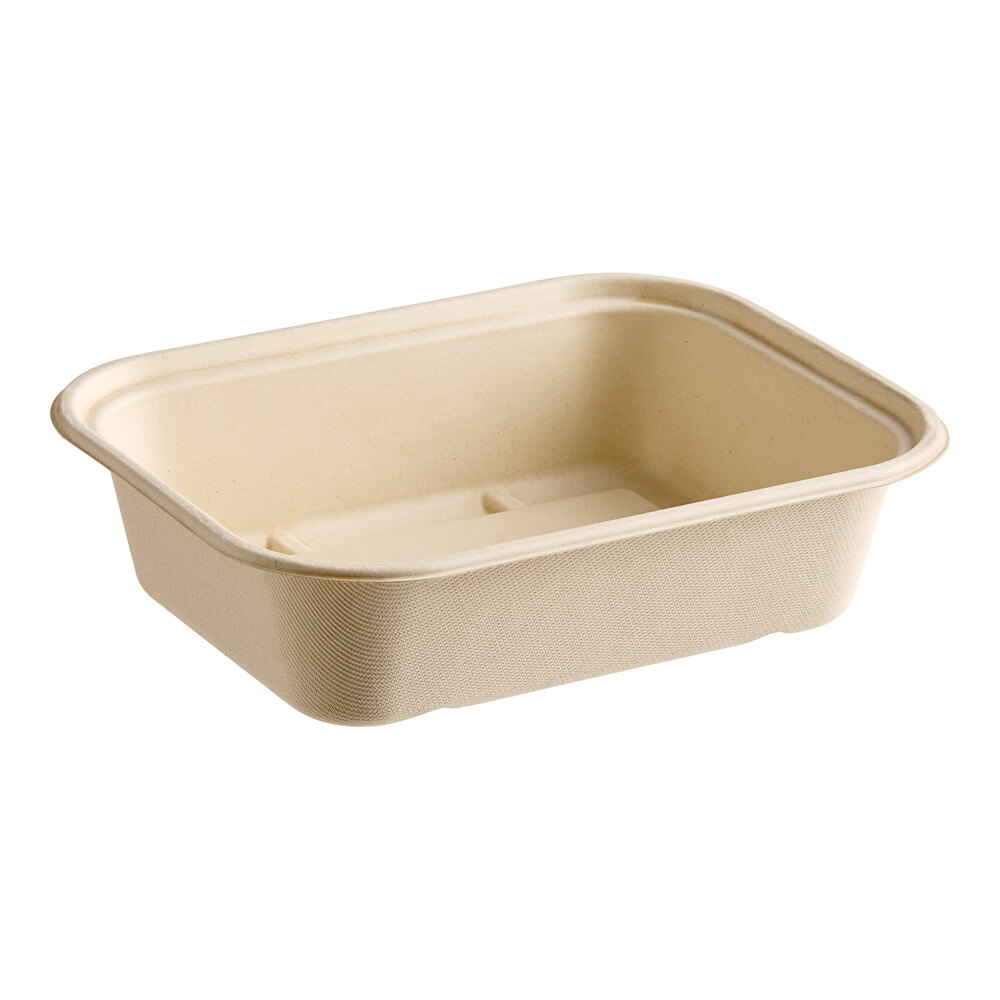 World Centric 60 oz. Compostable Fiber Container with LeafPlus - 400/Case