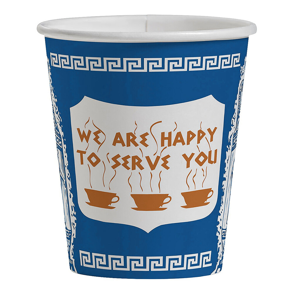 Solo Anthora 8 oz. Single-Sided Poly Paper Hot Cup - 1,000/Case