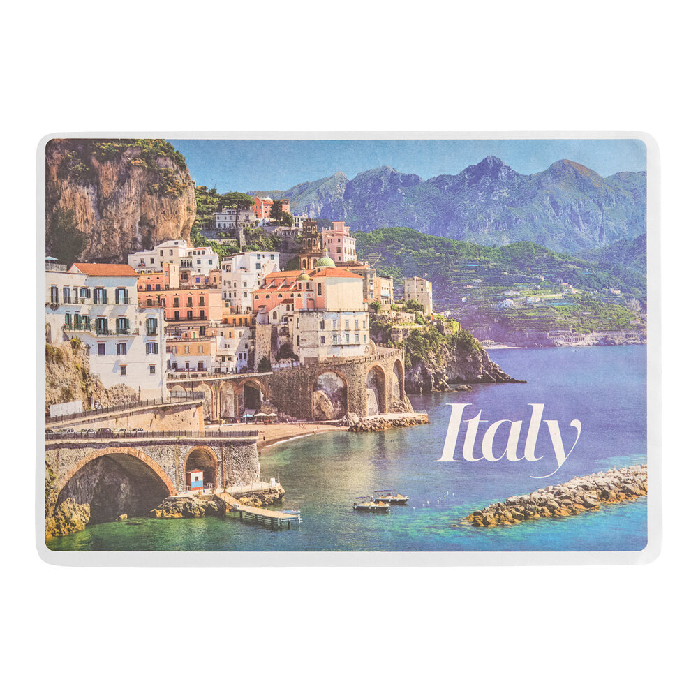 Choice 10" x 14" Italian Themed Paper Placemat - 1,000/Case