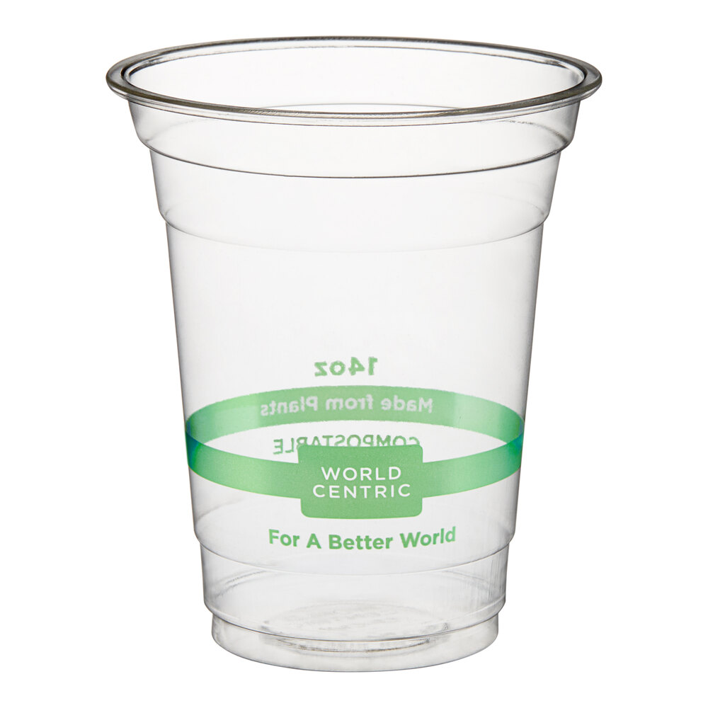 World Centric 14 oz. PLA Plastic Compostable Cold Cup - 1,000/Case