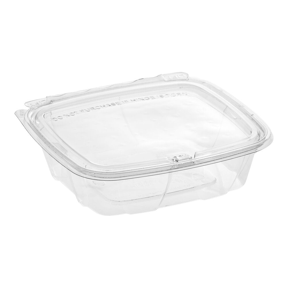 Dart ClearPac SafeSeal 24 oz. Tamper-Resistant, Tamper-Evident Hinged Container with Flat Lid - 200/Case