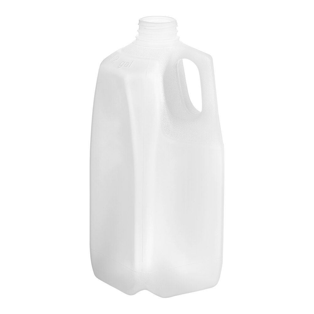 1/2 Gallon (64 oz.) Translucent HDPE Milk Jug with Handle - Sample