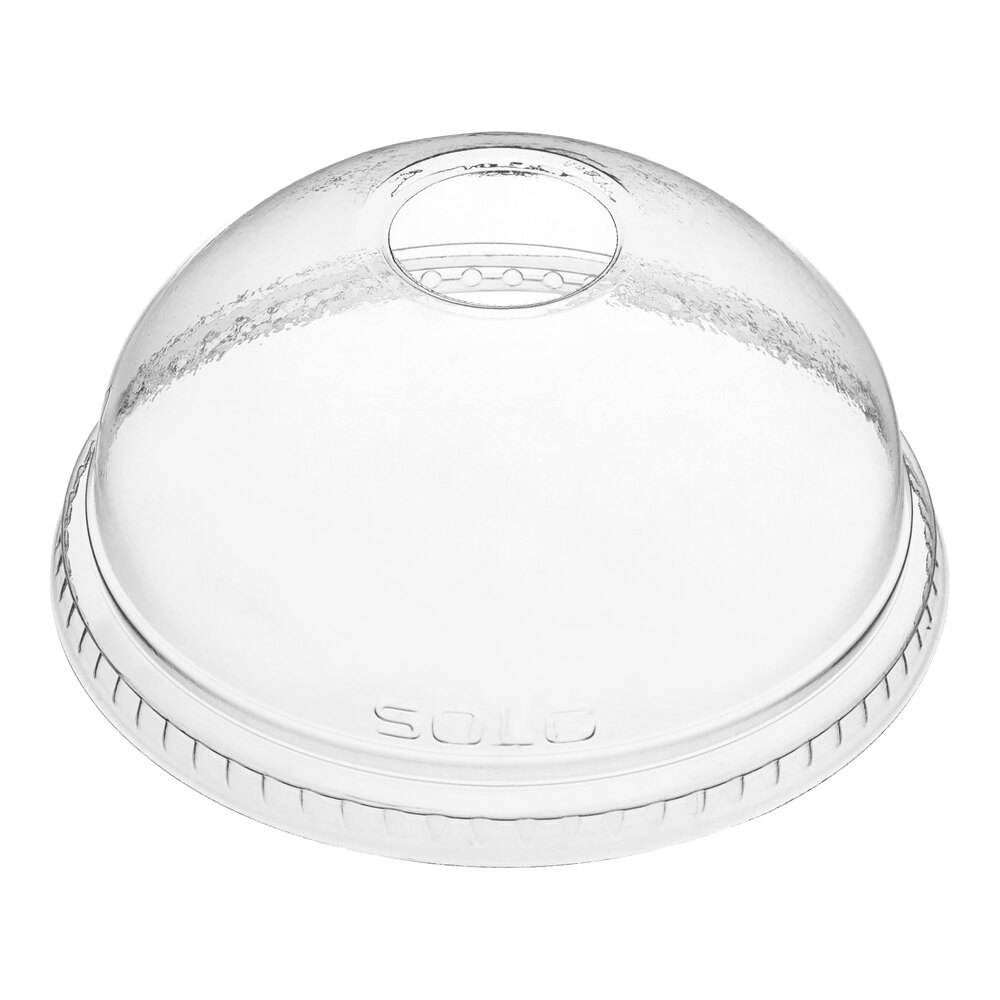 Solo DLR626 Clear Plastic Dome Lid with 1" Hole - 100/Pack