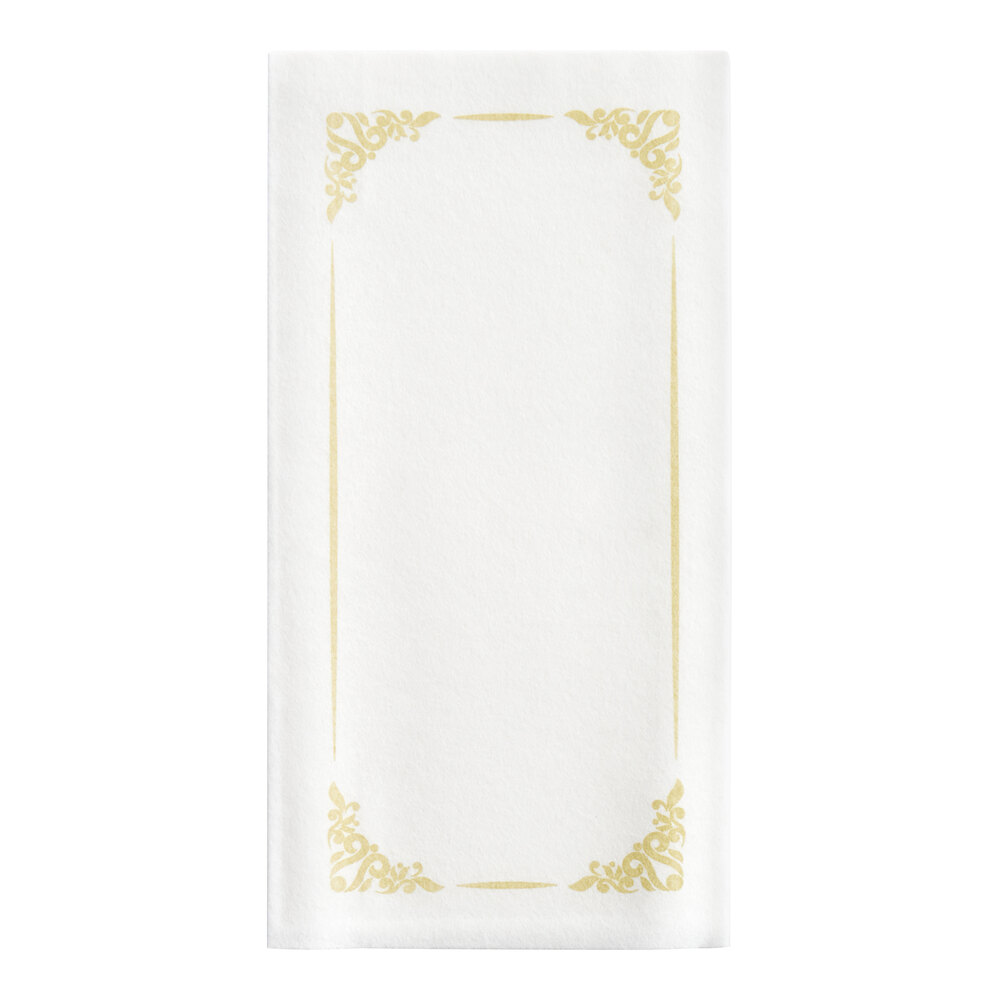 Lavex Linen-Feel Royal 1/6 Fold Guest Towel - 500/Case