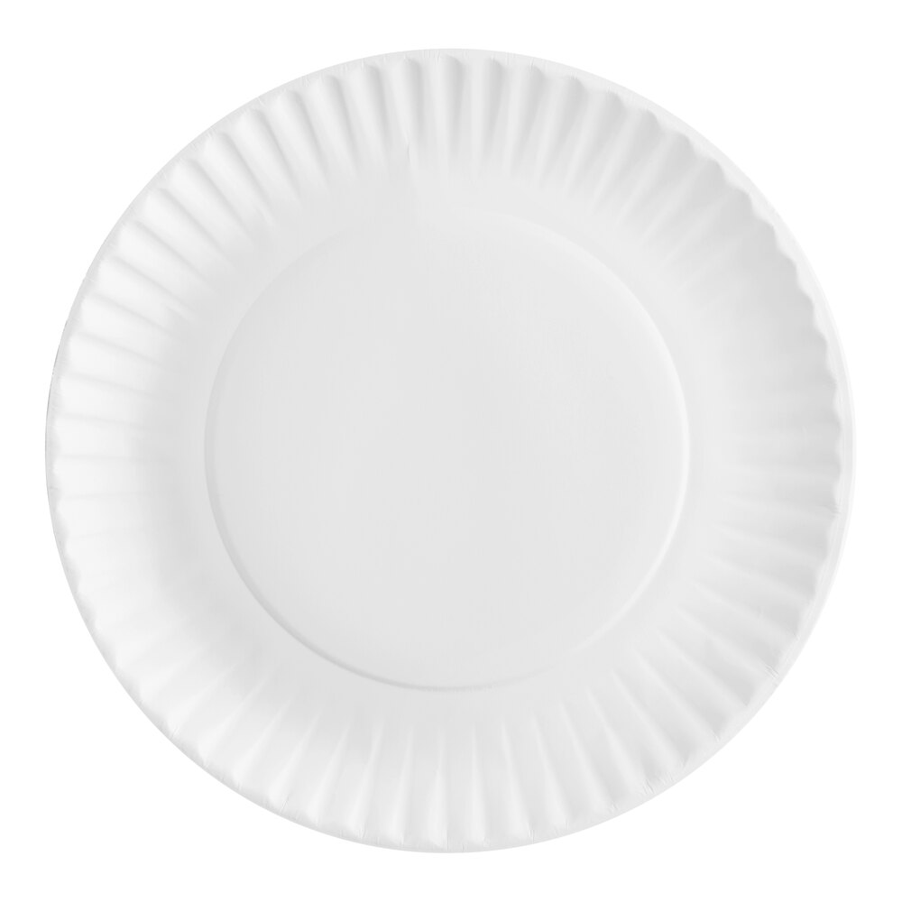 Choice 9" White Coated Paper Plate - 100/Pack