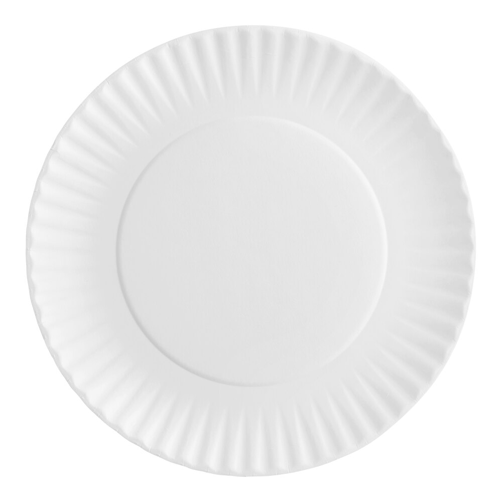 Choice 9" White Uncoated Paper Plate - 100/Pack