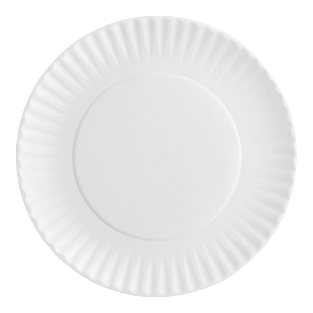 Choice 9" White Uncoated Paper Plate - 1,200/Case