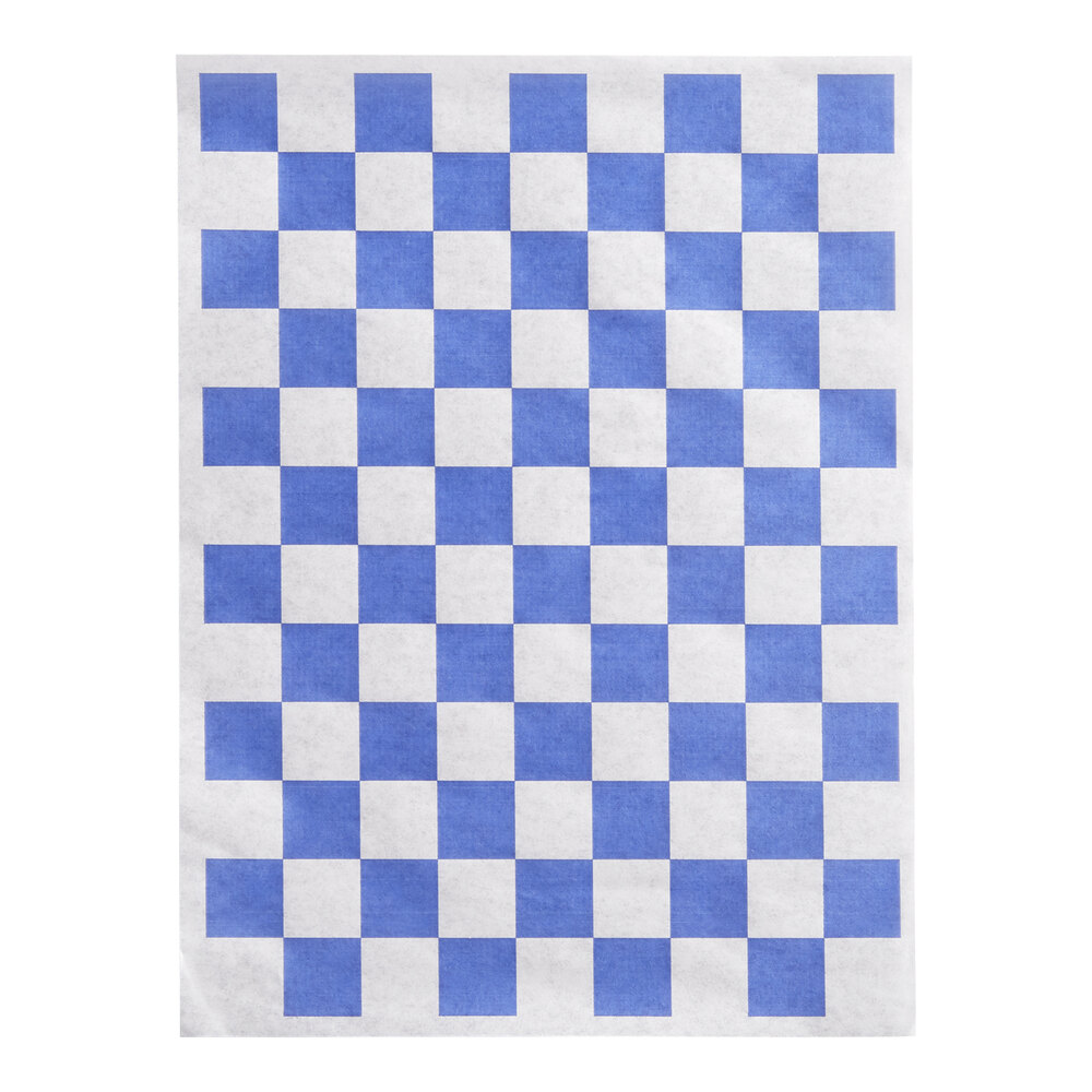 Choice 9" x 12" Blue Check Basket Liner / Deli Sandwich Wrap Paper - 1,000/Pack