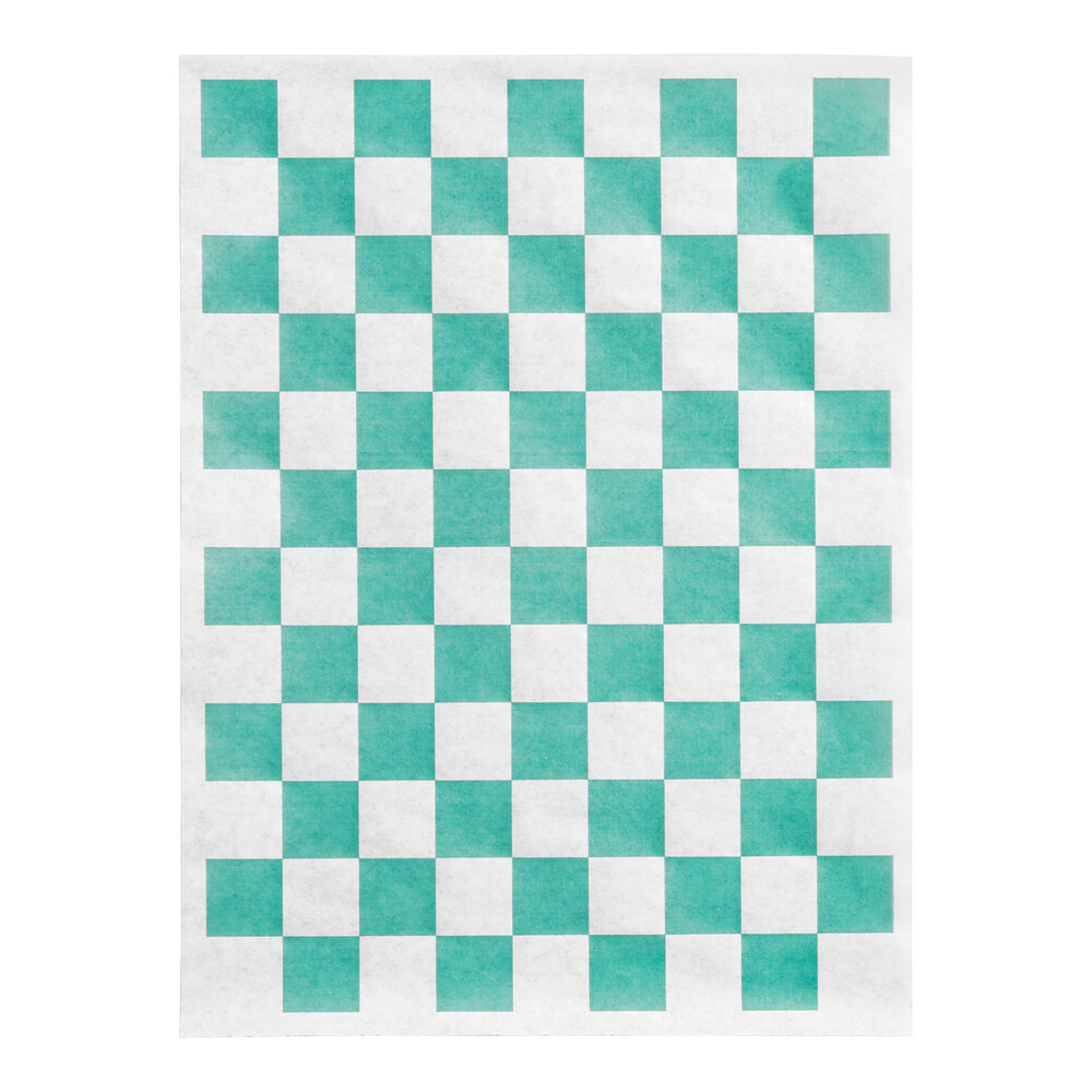 Choice 9" x 12" Green Check Basket Liner / Deli Sandwich Wrap Paper - 1,000/Pack