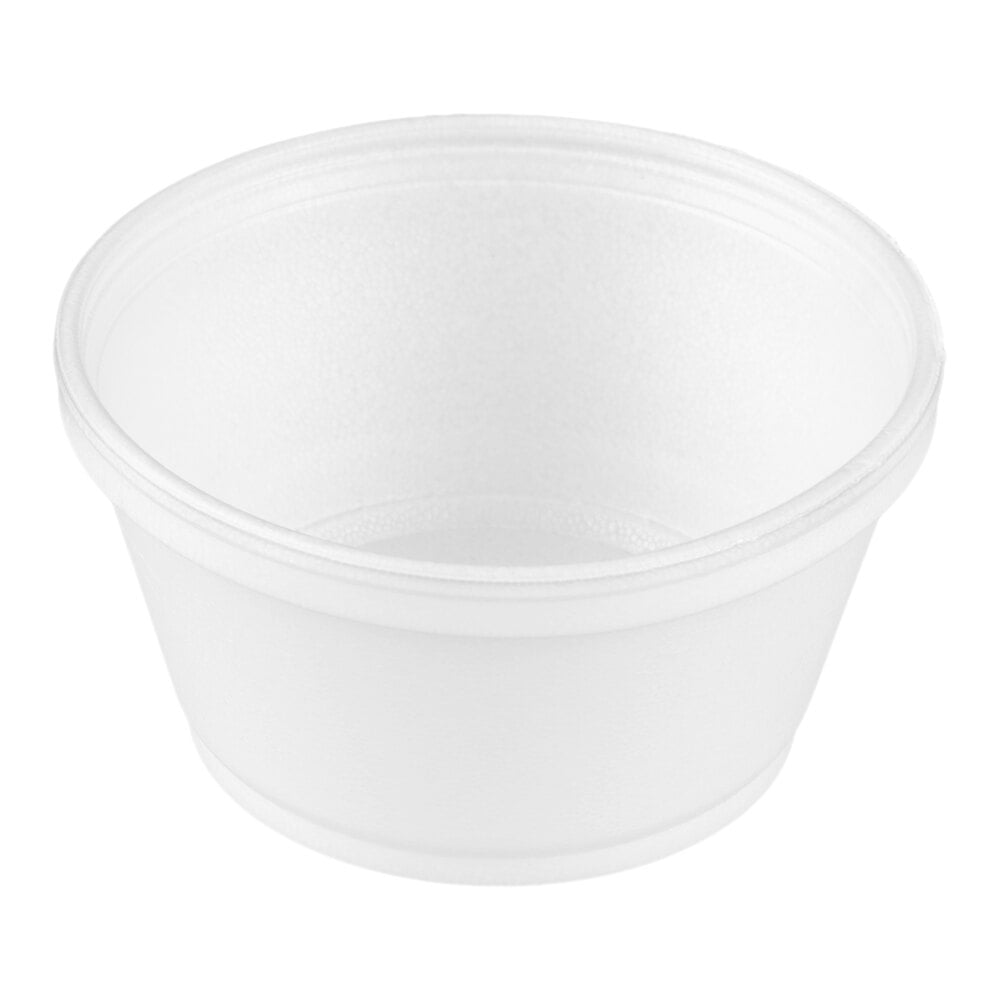 Dart 8SJ20 8 oz. Extra Squat White Customizable Foam Food Container - 1,000/Case