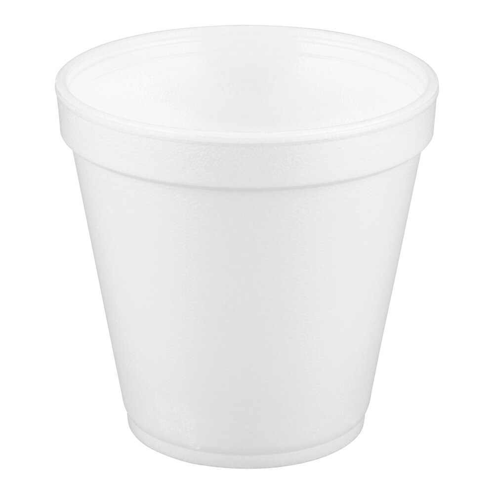 Dart 16MJ20 16 oz. Medium Squat White Foam Food Container - 25/Pack