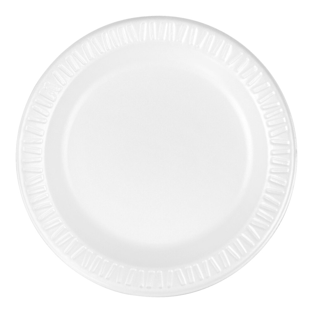 Dart 6PWQR Quiet Classic 6" White Laminated Round Foam Plate - 1,000/Case