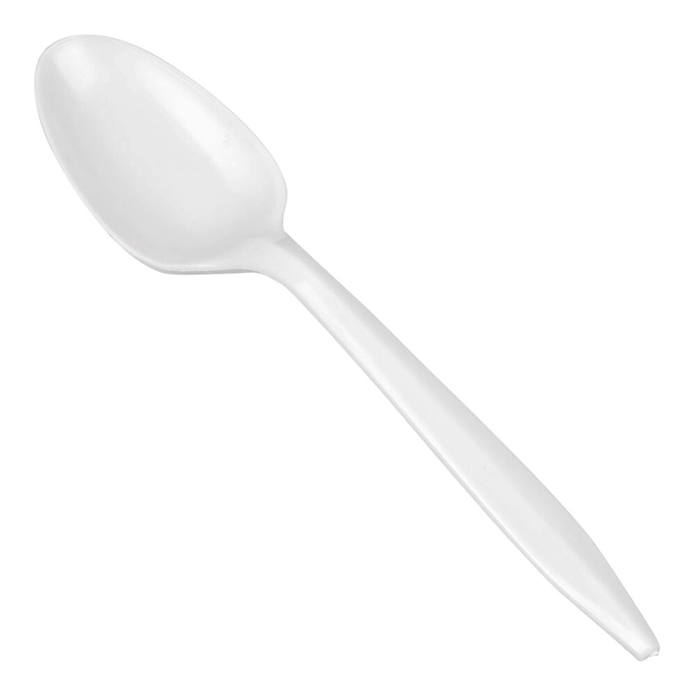 Dart S6OW 5 7/8" Medium Weight White Plastic Teaspoon - 1,000/Case