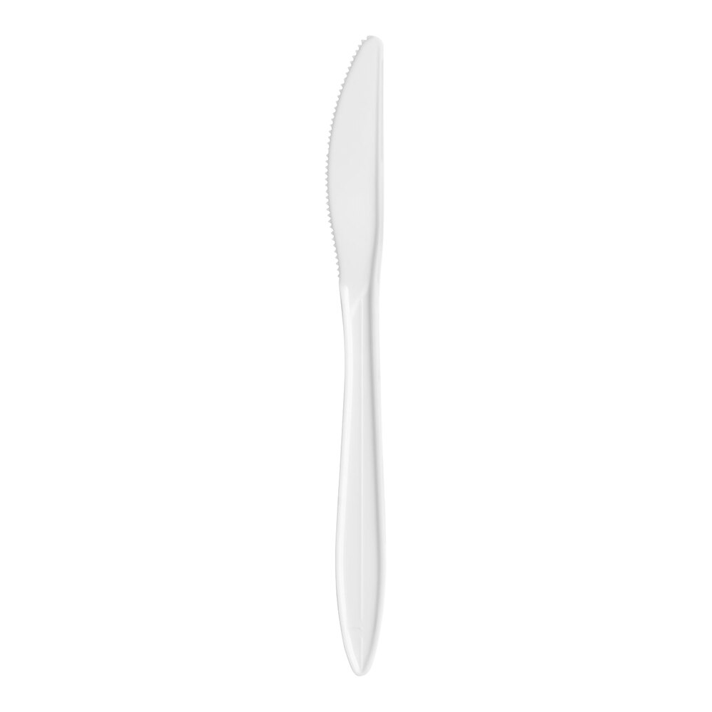 Dart K6OW 6 1/2" Medium Weight White Plastic Knife - 1,000/Case