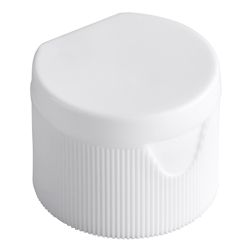 24/410 White Unlined Flip Top Lid - 100/Pack