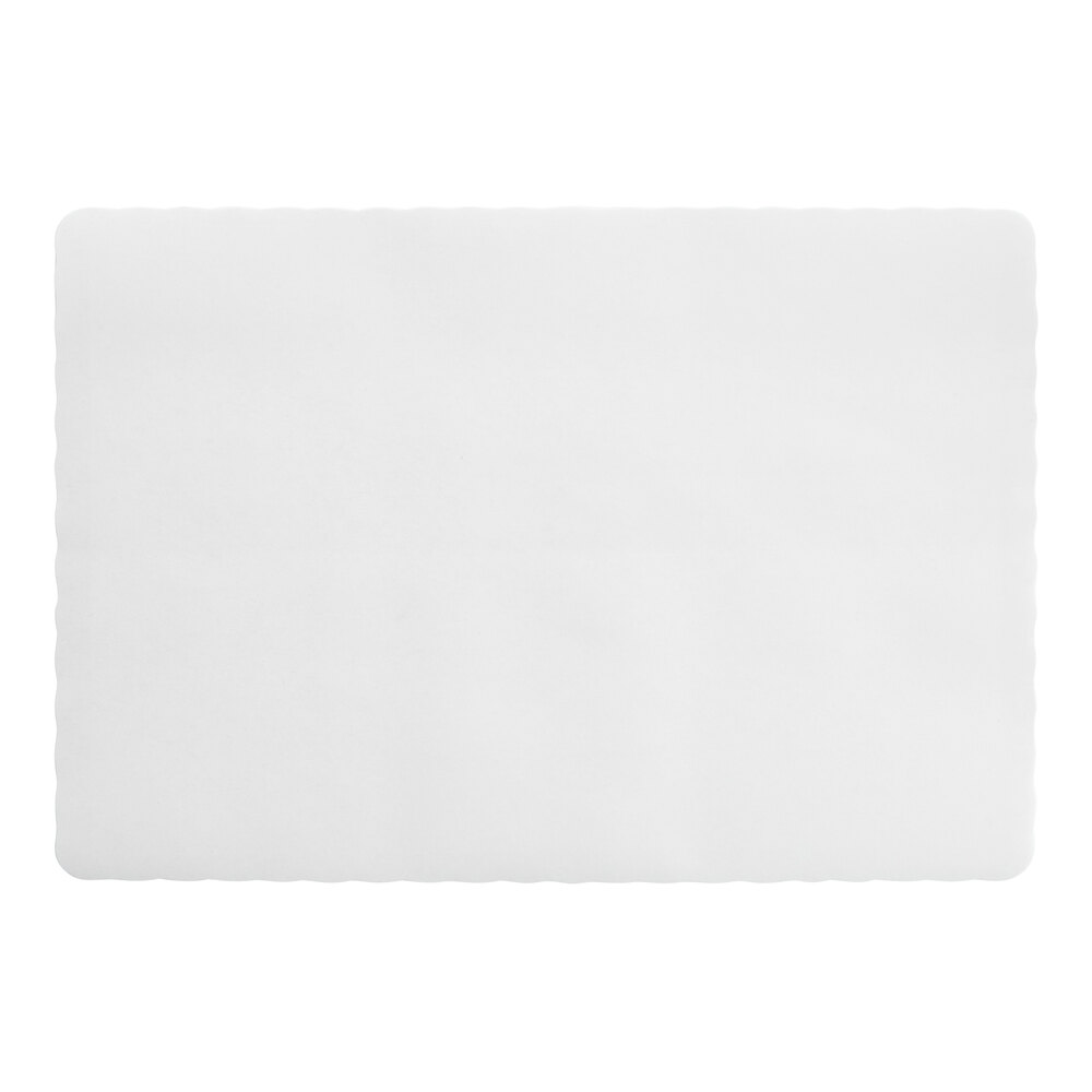 Choice 10" x 14" Customizable White Paper Placemat with Scalloped Edge - 1,000/Case